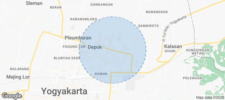 Kecamatan Depok Airbnb map